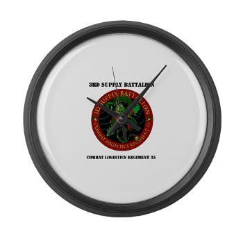 3SB - M01 - 03 - 3rd Supply Battalion with Text - Large Wall Clock